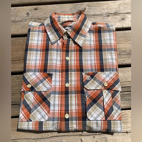 💛 𝅺MENS Timberland Button Up Cotton Shirt Size Small - Picture 5 of 6